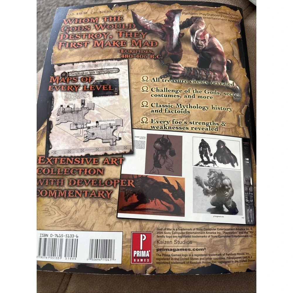 GOD‎ OF WAR PS2 PLAYSTATION 2 Strategy Guide For Video Game W/DVD 2005